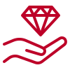 diamond care icon which can also be as loyalty care icon